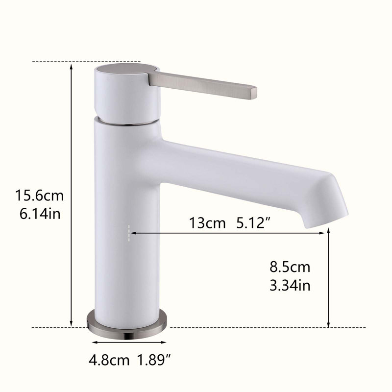 Robinet de salle de bain monocorps et monocommande, Chrome