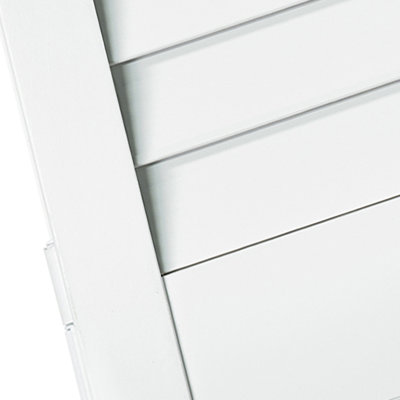 Porte de placard pliante à deux battants avec panneau à persiennes blanc 