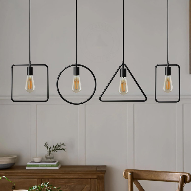 1 - Light Black Rectangle Pendant, No