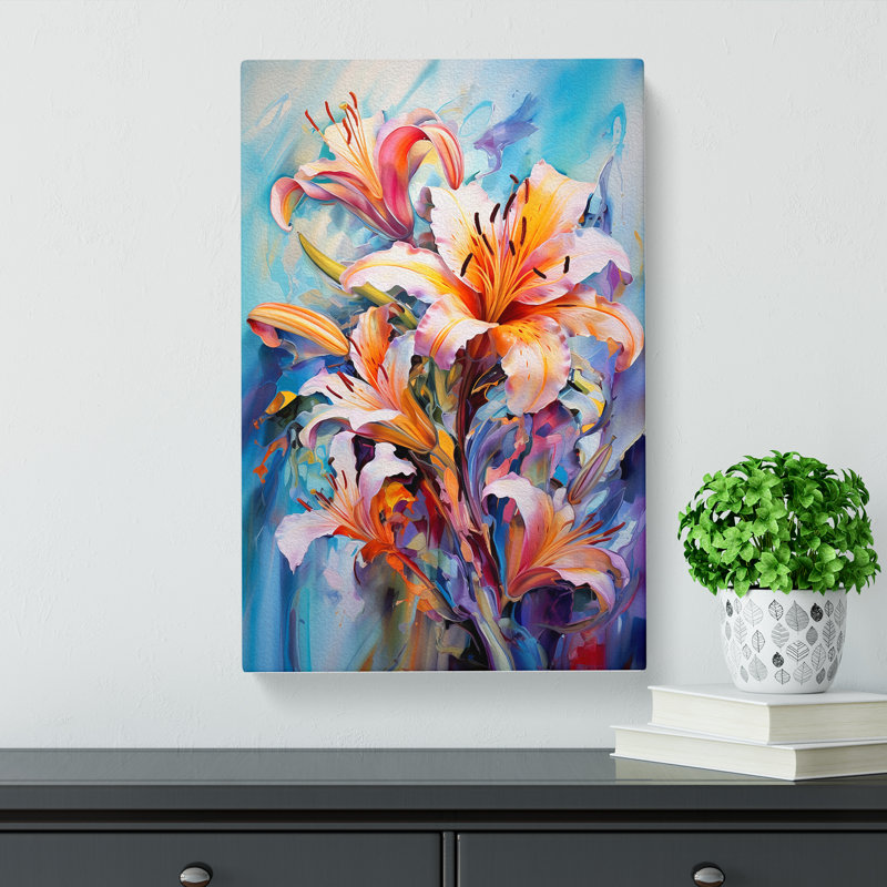Lily Flower Expressionism - Print, 76cm H x 50cm W x 3cm D