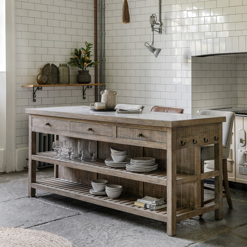 Beamond Marble Top Kitchen Island