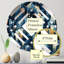 Motif de paysage urbain beige et bleu - Miroir décoratif à losanges-101224090