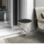 Table d'appoint ronde en verre givré avec base en V-1291706696