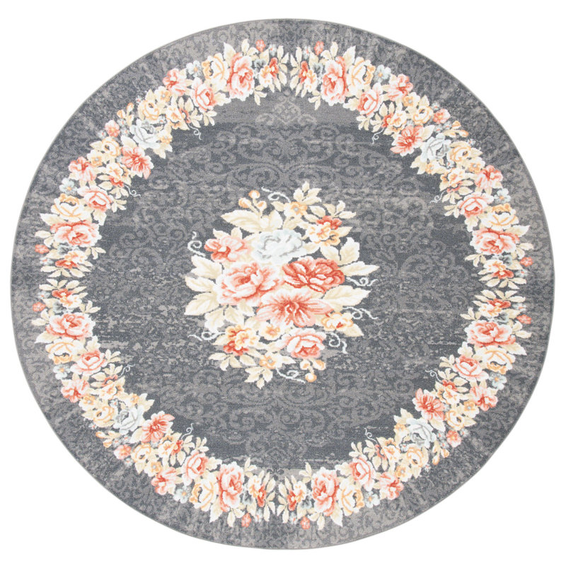 Marietta Performance Machine Washable Oriental Rug, Round 6'7"
