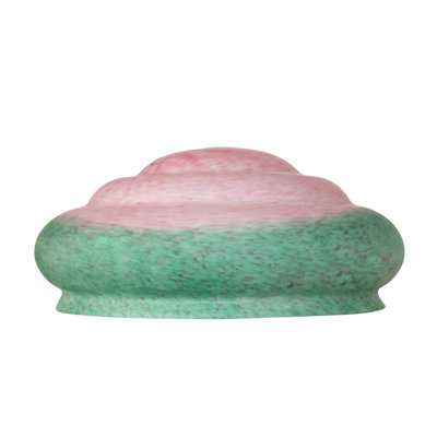 15" Wide Pink & Green Pate-De-Verre Three Tier Shade