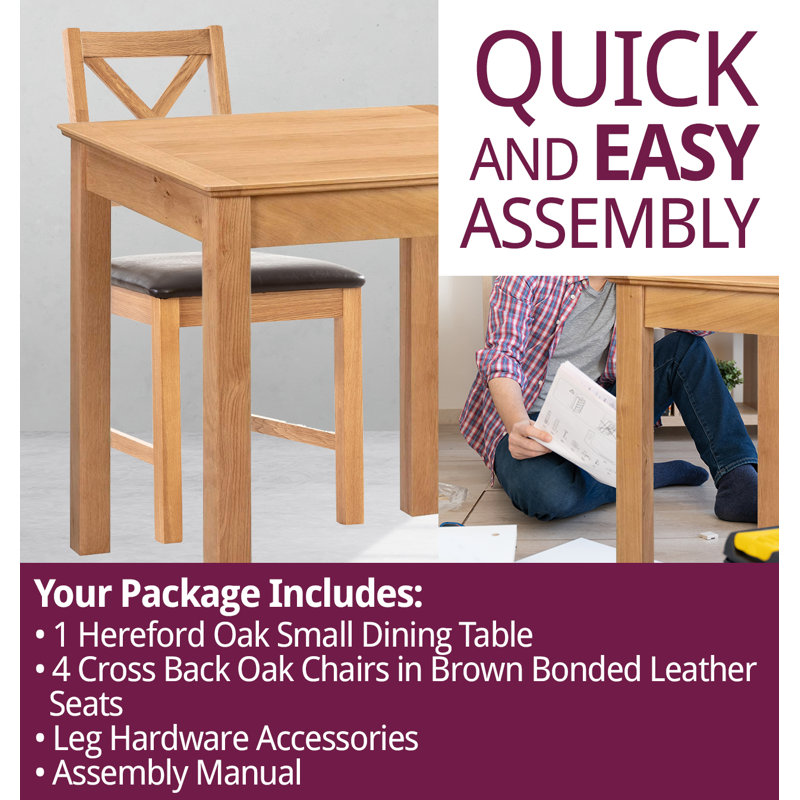 4 - Person Solid Oak Dining Set
