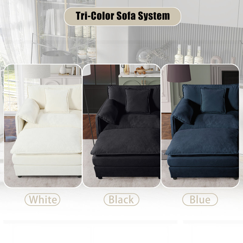 Canapé surdimensionné en chenille, Beige