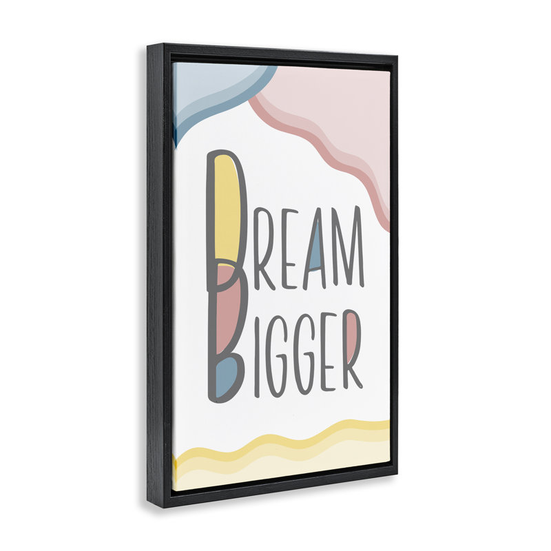 «Dream Bigger Pastel Shapes», toile flottante encadrée par Martina Pavlova, Noir, noir, noir, noir, H 31 po x l 21 po