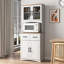 Armoire de cuisine en bois avec garde-manger et micro-ondes