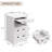 Wooden Nightstand Set Of 2, Bedside Table With 2 Drawers And Open Shelf, End Table With Pull-Out Tray, Side Tables For Living Room And Bedroom, White-750273113