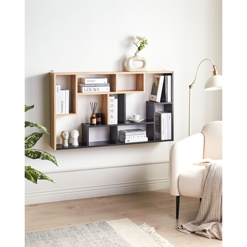 ALMA 122cm H x 70cm W Particle Board Bookcase, Black/Brown