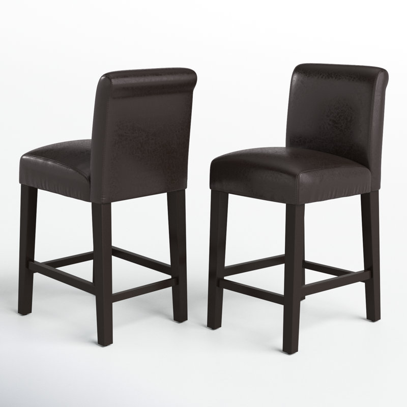 Tabouret de bar et de comptoir Altovise, Brun foncé, Tabouret de comptoir (siège d'une hauteur de 24,2