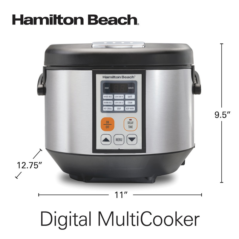 Hamilton Beach® Digital MultiCooker Nonstick Pot Stainless Steel