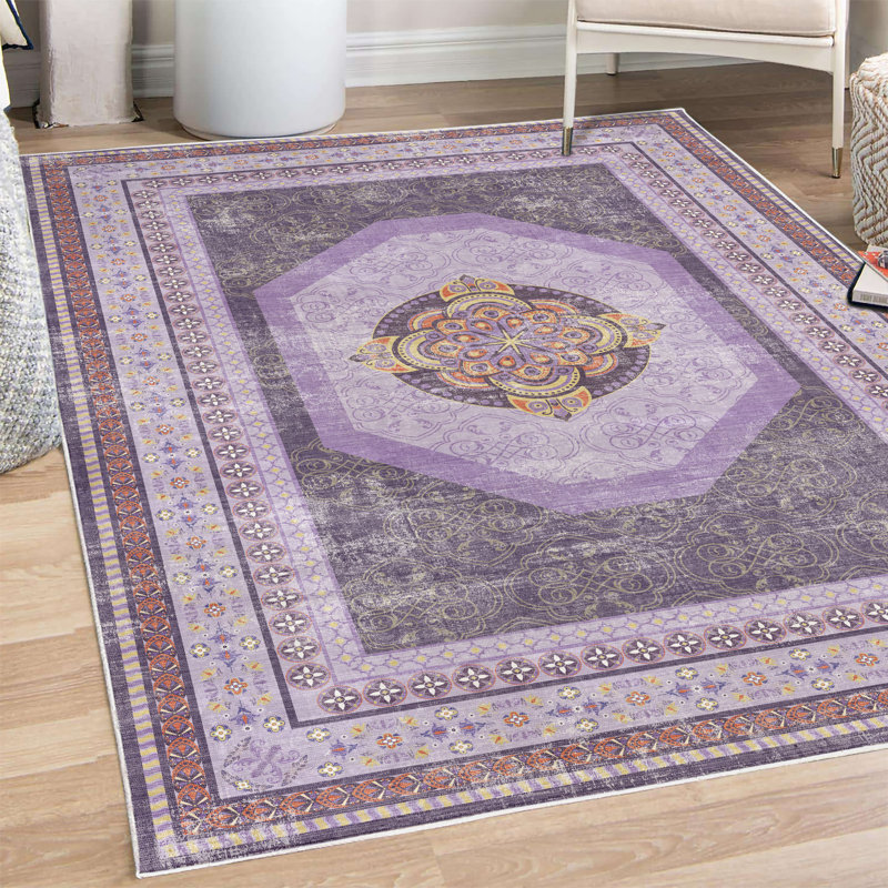 Tapis décoratif bohémien, Rectangle 4 pi x 5 pi 5 po