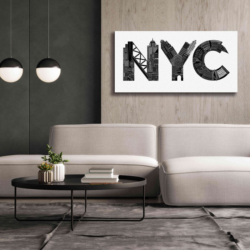 'NYC' by Robert Farkas, Giclee Canvas Wall Art, 30" H x 60" W x 1.5" D