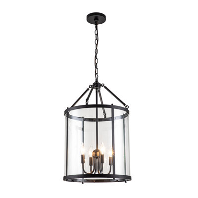 4 - Light Lantern Glass Chandelier