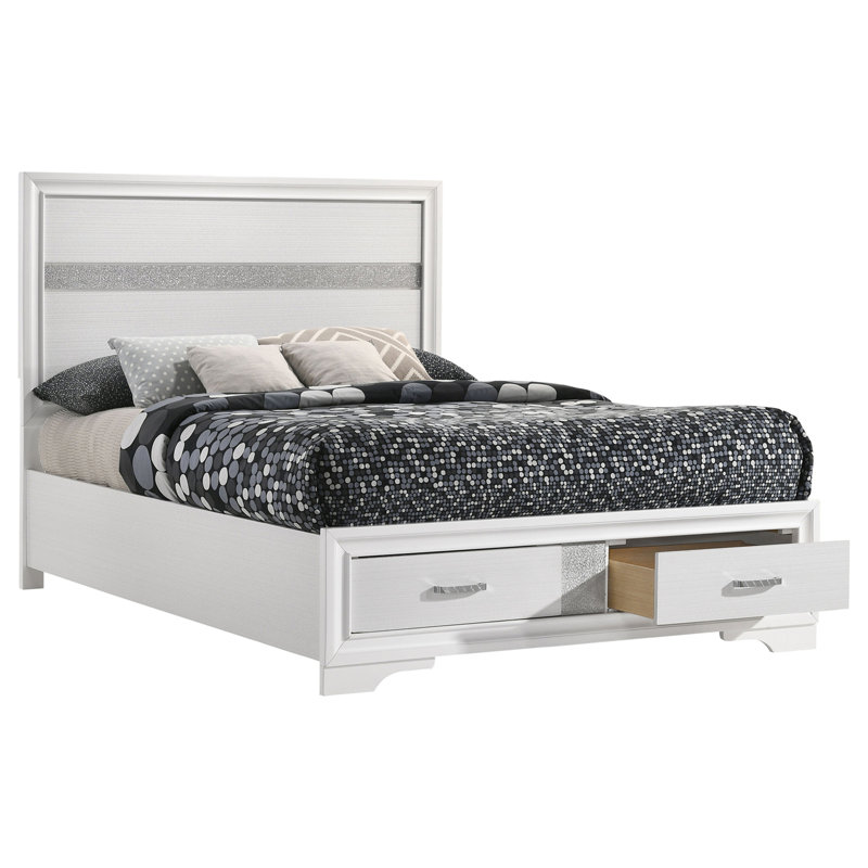 Lit plateforme, Double, Blanc