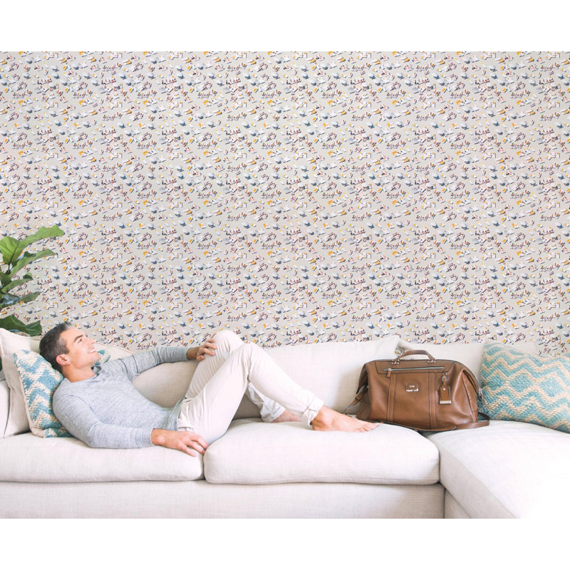 Gray Malin Sunbathers 10' L Wallpaper Tile, Non-pasted, Faux Grasscloth