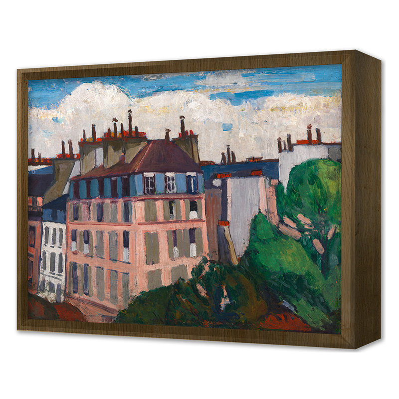 Rooftops, Paris Print by Grand Archives, 18'' H x 22'' W, Gold Single Picture Framed