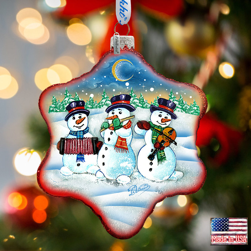 4'' Glass Holiday Shaped Ornament
