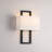 2-light Black Wall Sconce With White Shade