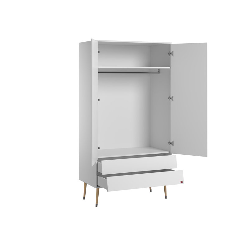 Jaquelin 2 Door Wardrobe, White/Oak