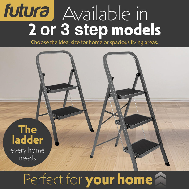 Alloy Steel Step Stool, Grey