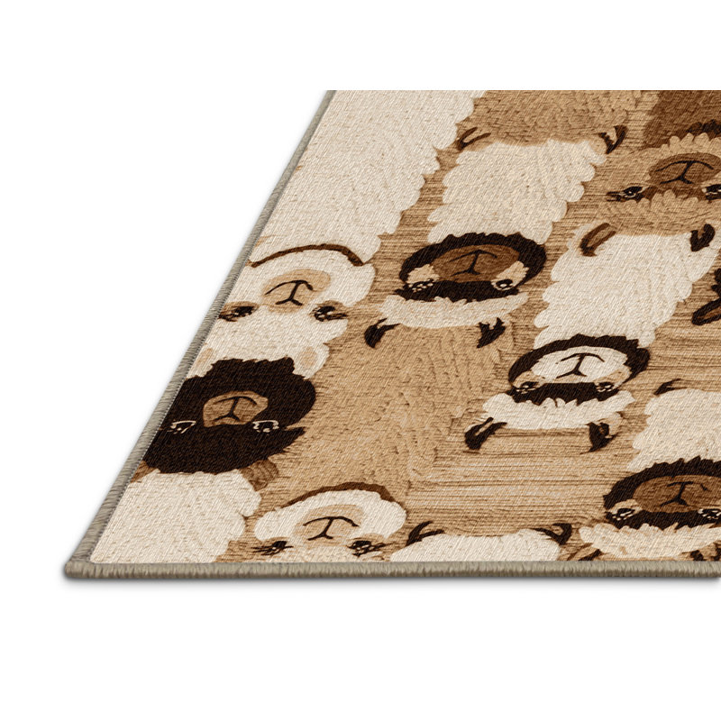  Tapis lavable en alpaga, Rond 5 pi