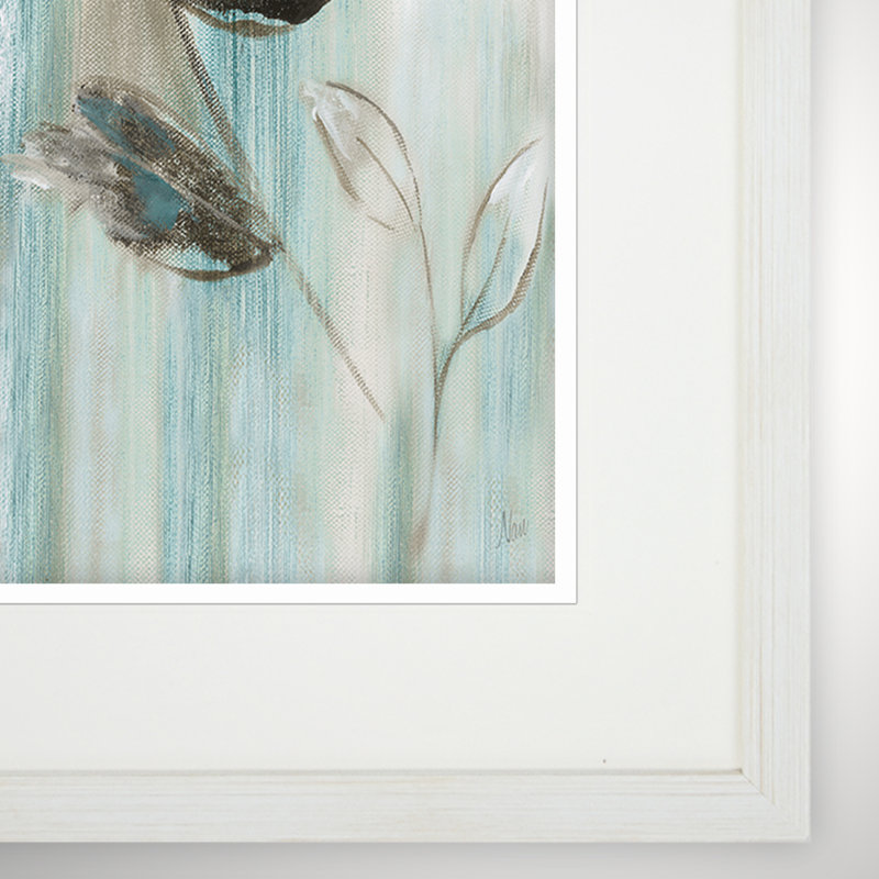 « jardin fleuri », ensemble de 2 reproductions de peintures à l’acrylique encadrées