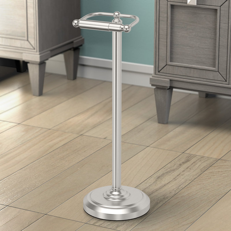 Bath Accessories | Gatco Freestanding Toilet Paper Holder with Weighted Base | 22"H Floor Standing Toilet Tissue Holder