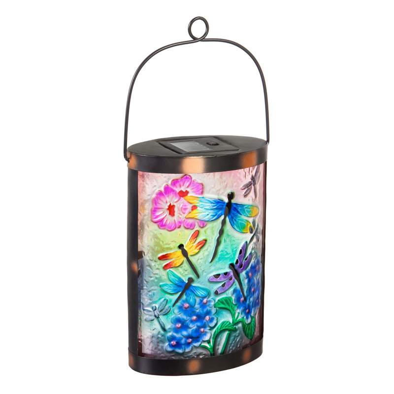 9.45'' Solar Powered Integrated LED Cylinder Lantern