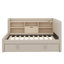 Lit de jour simple rembourré en tissu avec couchette, tablettes de rangement intégrées, ports de chargement USB-831888615