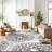 Floral Dark and Light Gray Area Rug-1686073921