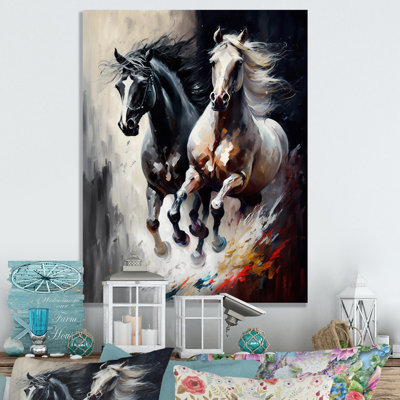 Deux chevaux qui courent I - cheval, art mural