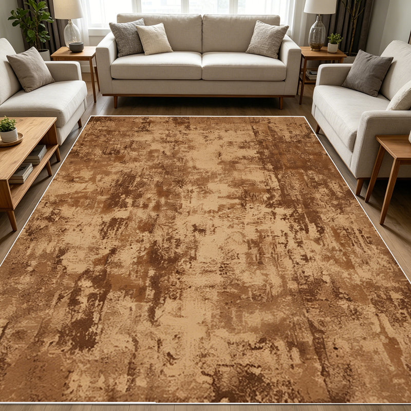 1PC Distressed Vintage Brown Patchwork area rugs for Living Room, Soft and Comfortable, Suitable for all seasons, easy-to-maintain, machine washable Indoor floor mat, Under Table Farmhouse suitable for dining room, bedroom, kitchen, home office,