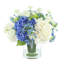 Hydrangea and Baby's Breath Arranged in Glass Vase