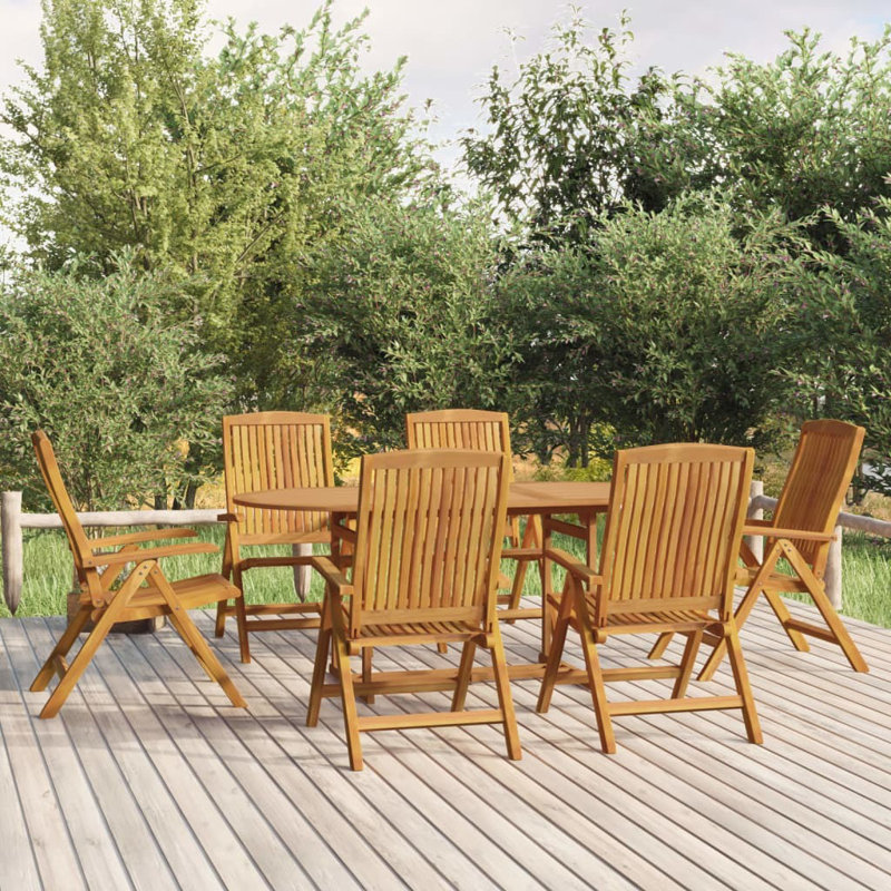 Crossan 6 - Person Wood Patio Dining Set with Oval Table