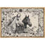 Chevaux noirs et blancs à motif floral encadré pour le salon-128138762-128138759