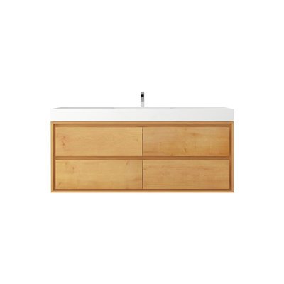 Azden 60" Wall-Mounted Single Bathroom Vanity Set
