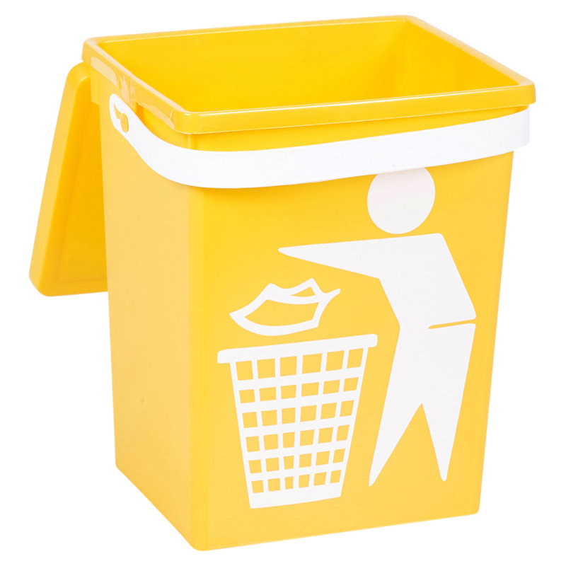 Elizabeth Street Plastic Manual Lift Waste Bin, 5L, Blue