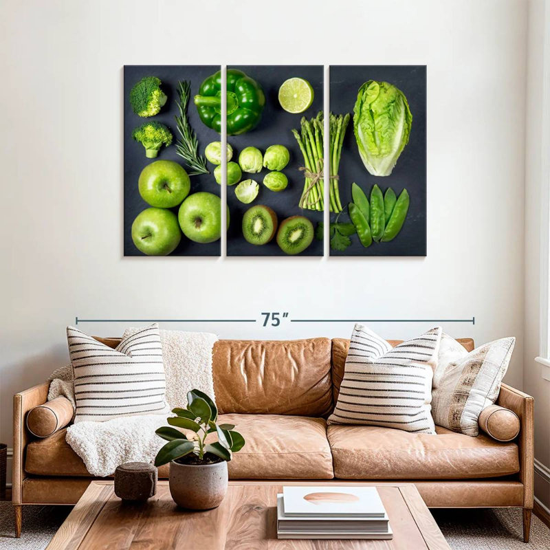 Yarlin - fruits et légumes verts, H 36 po x l 57 po