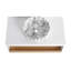 Meuble-lavabo flottant de 36 po avec lavabo vasque en marbre veiné gris, meuble-lavabo mural avec tablette ouverte, finition blanche avec décor en bois, conception moderne peu encombrante (livré dans 2 boîtes)-131095962