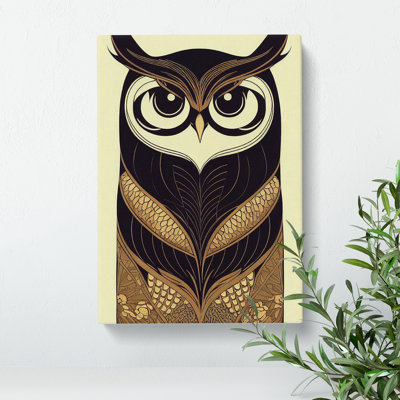 Art Nouveau Owl No.1 - Wrapped Canvas