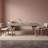Solid wood dining table, gray tabletop