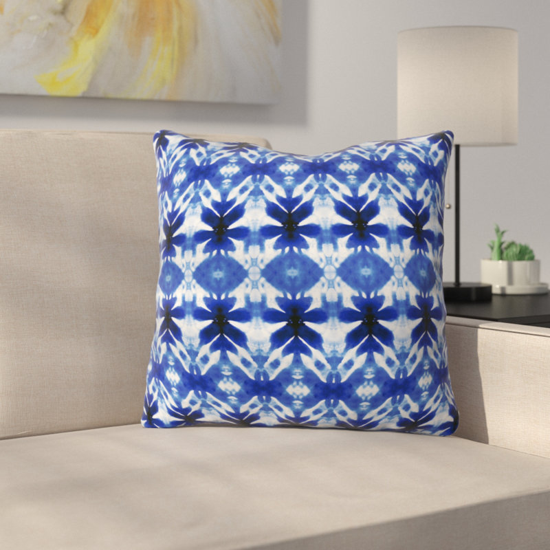 Coussin Wagner Campelo Shibori Tribal, Bleu clair, 16 po x 1 po