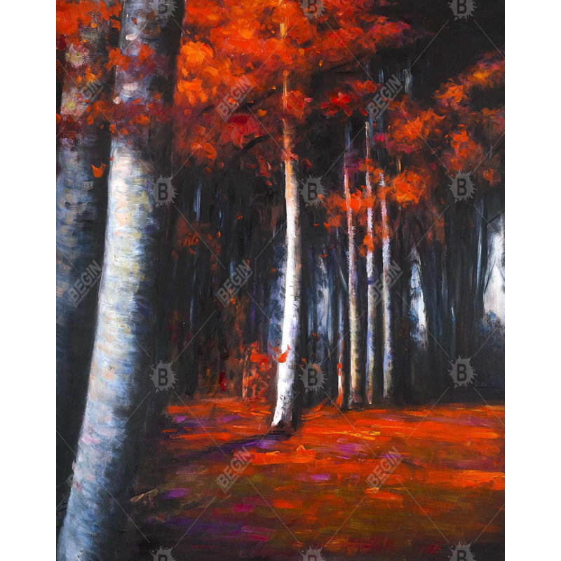 Forêt mystérieuse - Paysage de toile noire pour la décoration intérieure