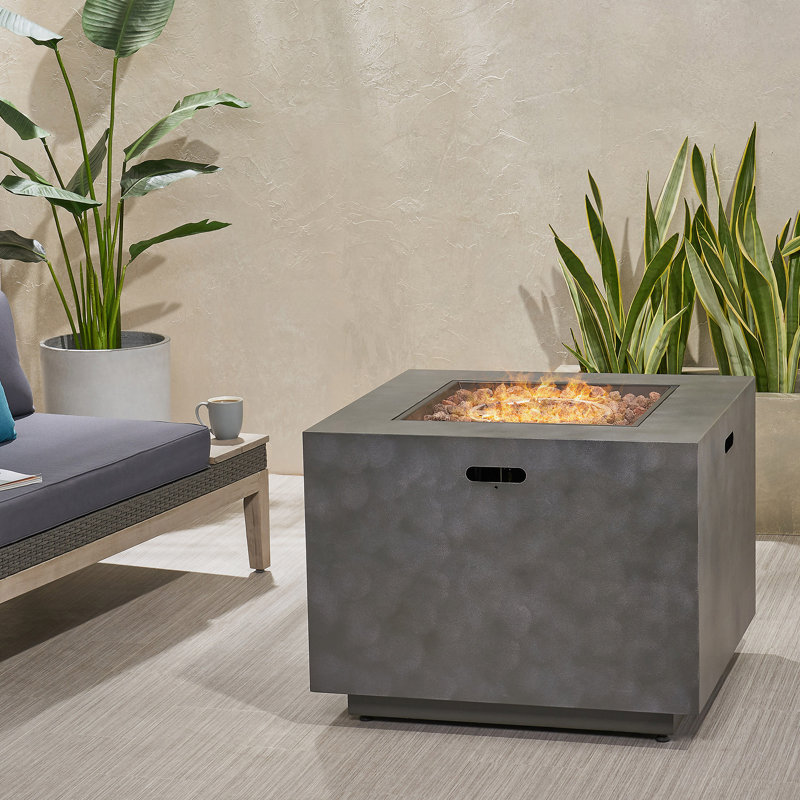 PIED DE FIRE CARRÉ - 50 000 BTU, Gris Pierre