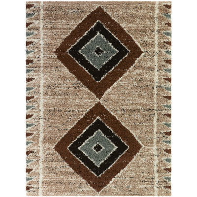 Alamanni Rust Southwestern Boho Area Rug
