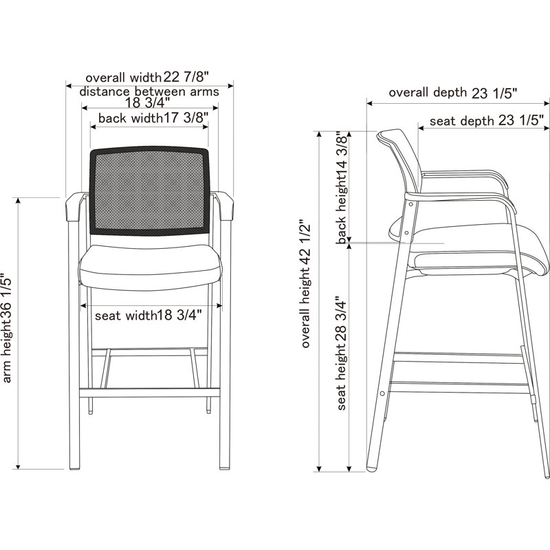 Upholstered Counter Stool with Metal Frame