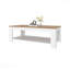 Table basse H 16,20 po avec finition en chêne naturel blanc à 1 tablette pour le salon-669286080